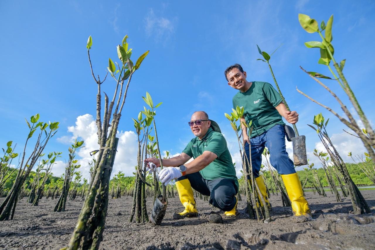 Peringati Hari Bumi Sedunia, Bank BSN Hijaukan Pesisir Bali dengan 1.150 Bibit Mangrove